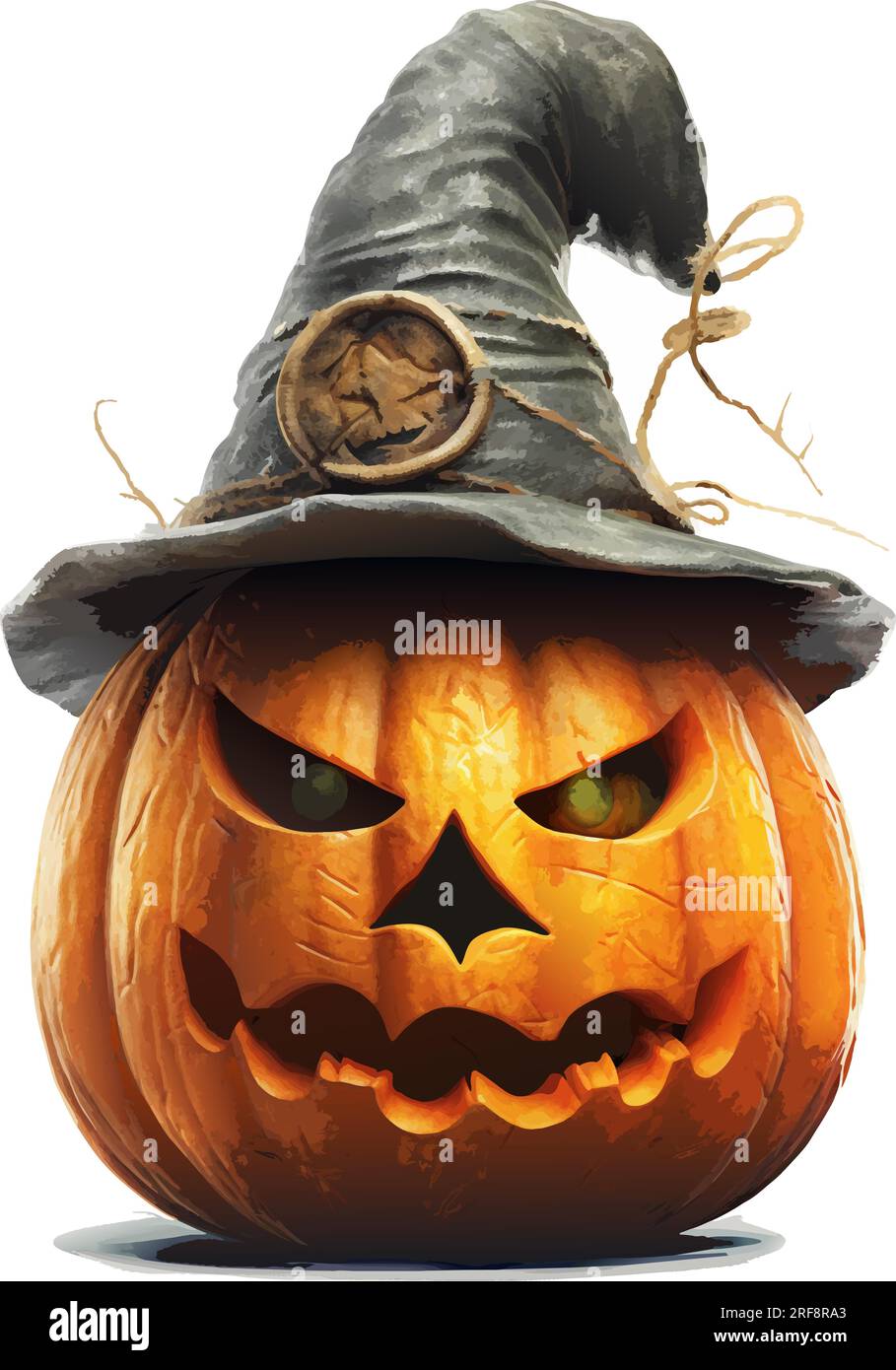 vector carving pumpkin. holiday pumpkin with hat. smiling scary jack o ...