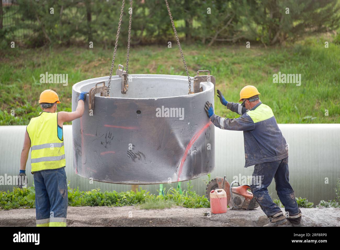 Reconstruction of a section of the road with the laying of city sewer