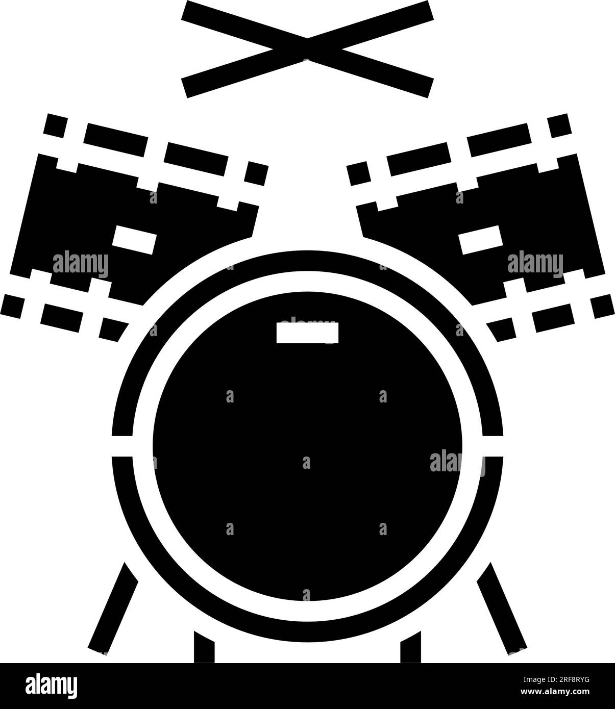 drum retro music glyph icon vector illustration Stock Vector Image