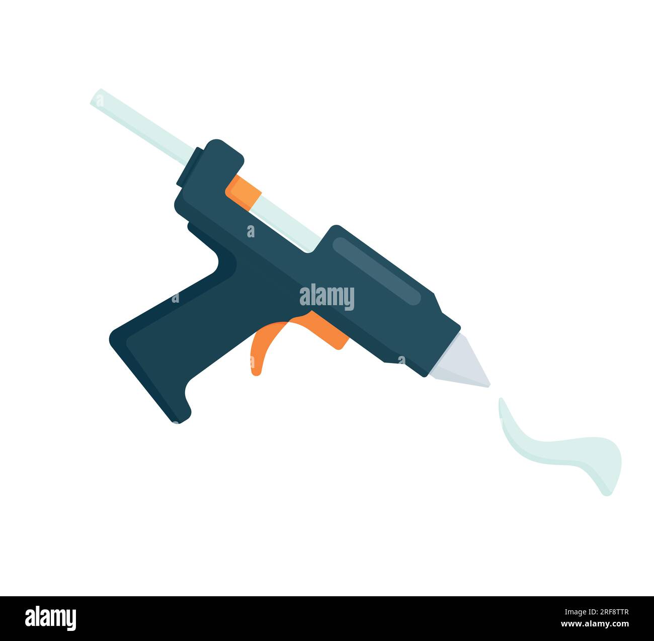 Electric hot glue gun with glue sticks. Vector illustration Stock