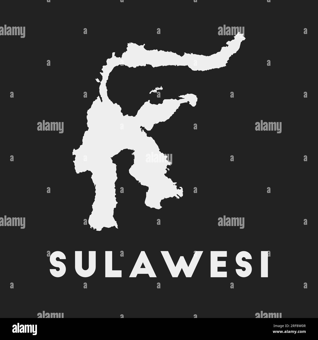 Sulawesi icon. Island map on dark background. Stylish Sulawesi map with 