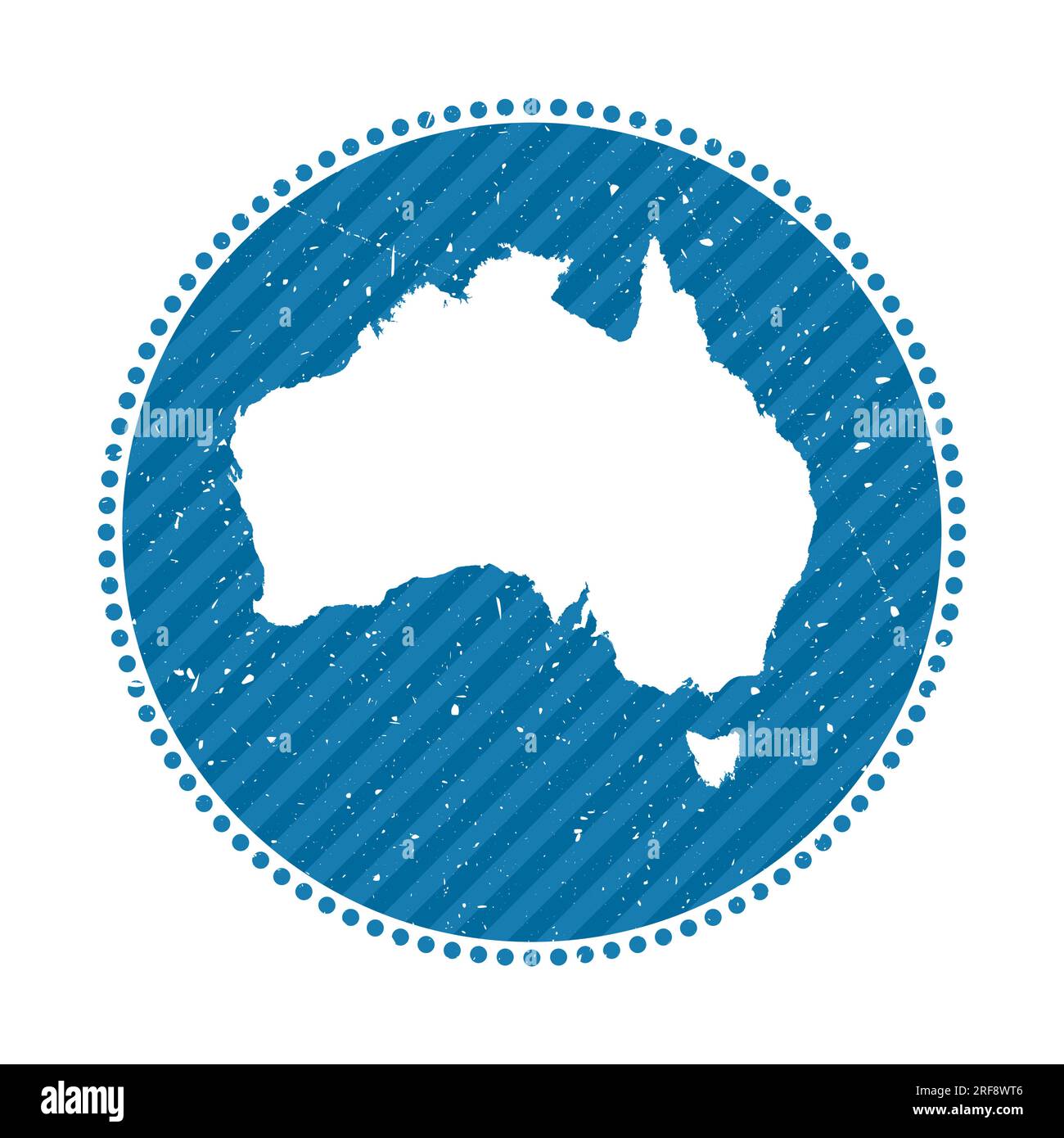 Australia striped retro travel sticker. Badge with map of country