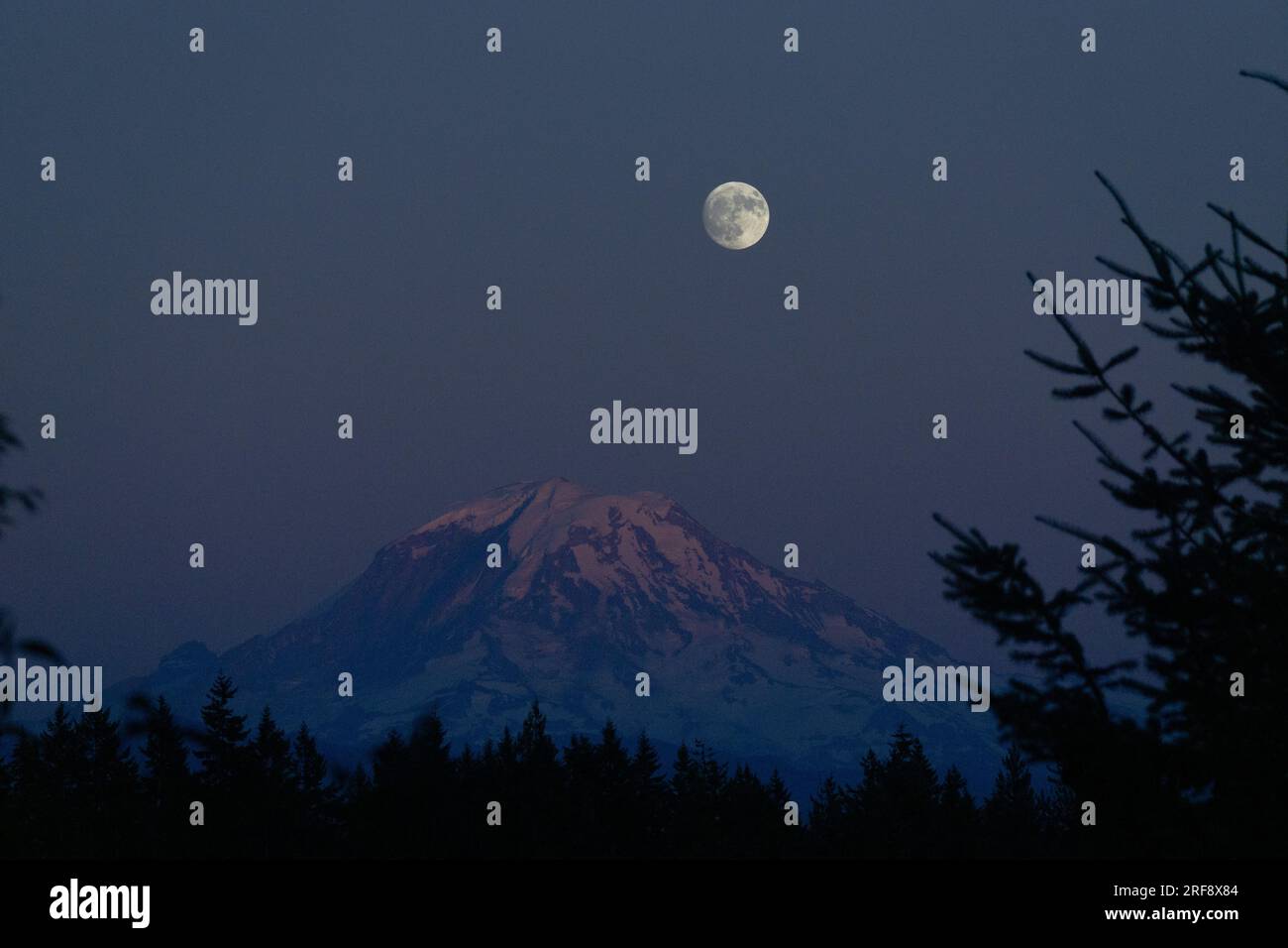 Moon rising over washington hi-res stock photography and images - Alamy
