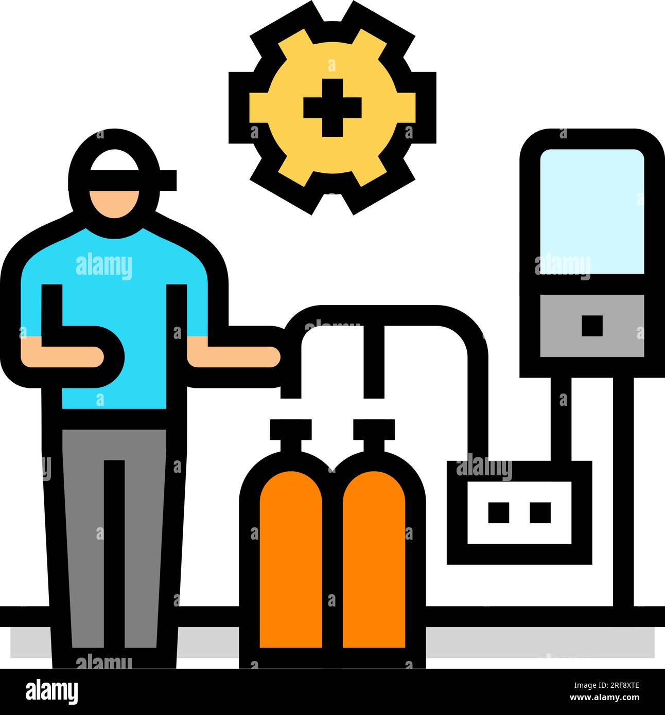 installation gas service color icon vector illustration Stock Vector