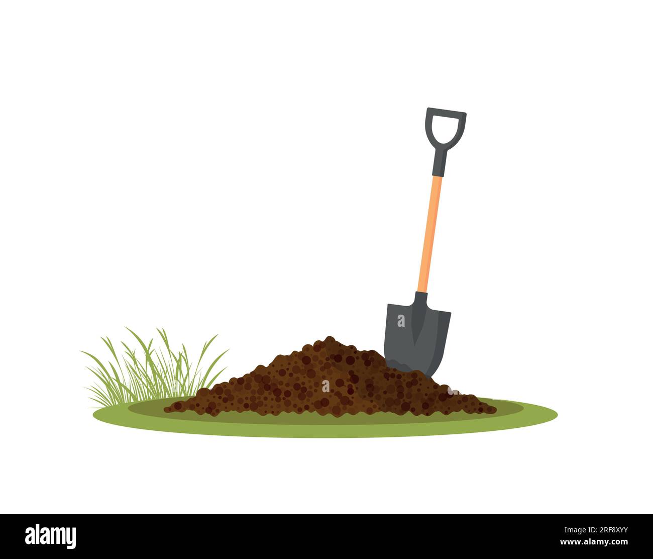 Spade stuck in the soil Cut Out Stock Images & Pictures - Alamy