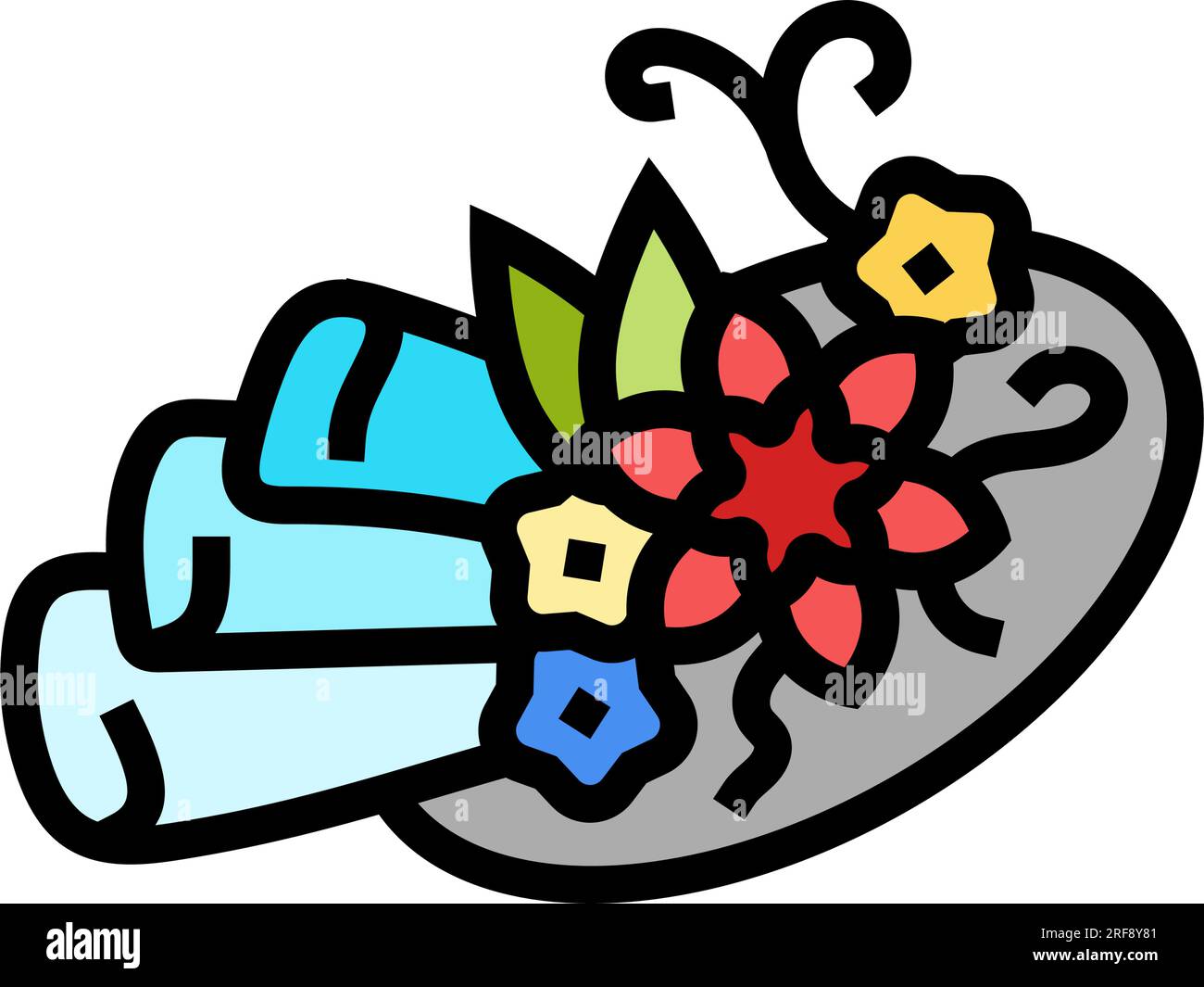 fascinator hat cap color icon vector illustration Stock Vector Image ...