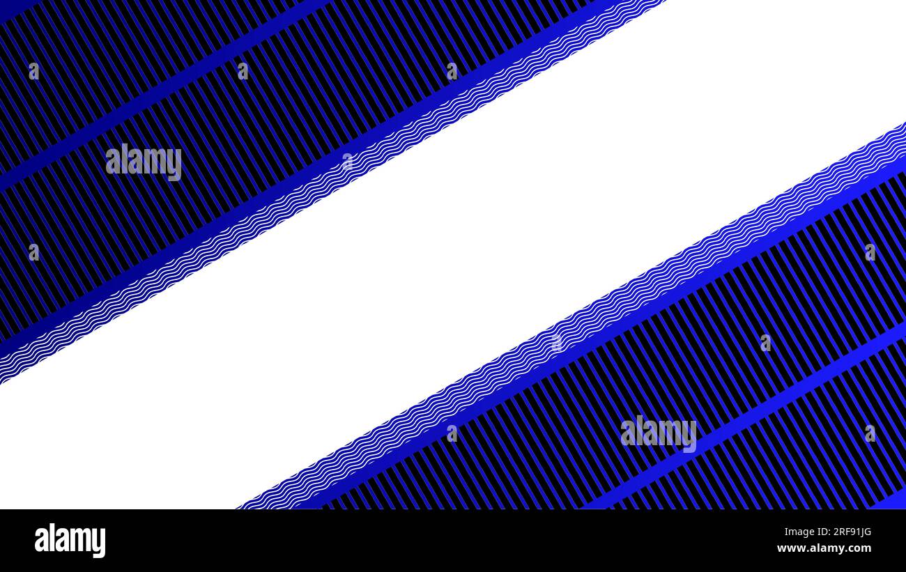 Artistic white strip over diagonal Black stripes blue gradient background Stock Vector