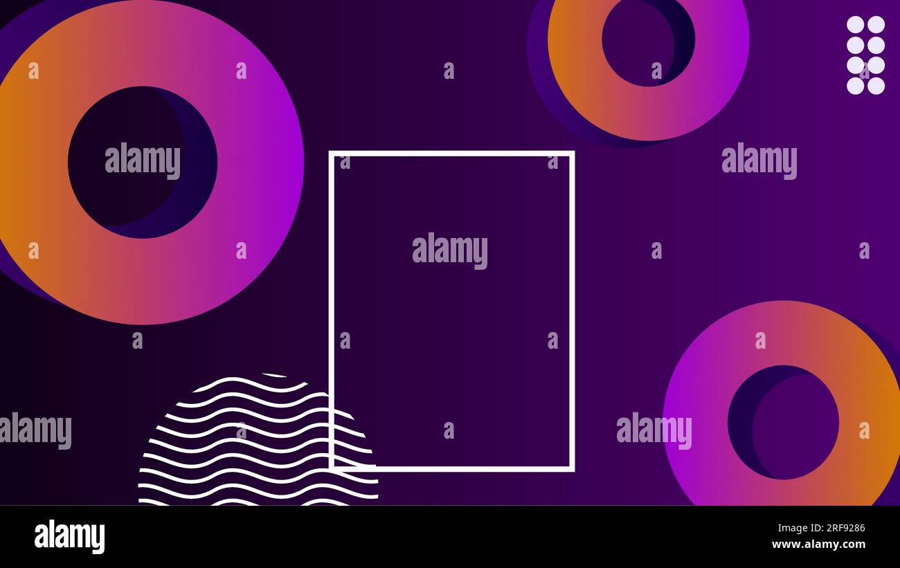 Twilight rings geometric gradient background with text placeholder Stock Vector