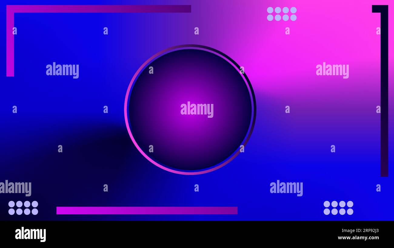 Twilight gradient orb placeholder over blue and pink background Stock Vector