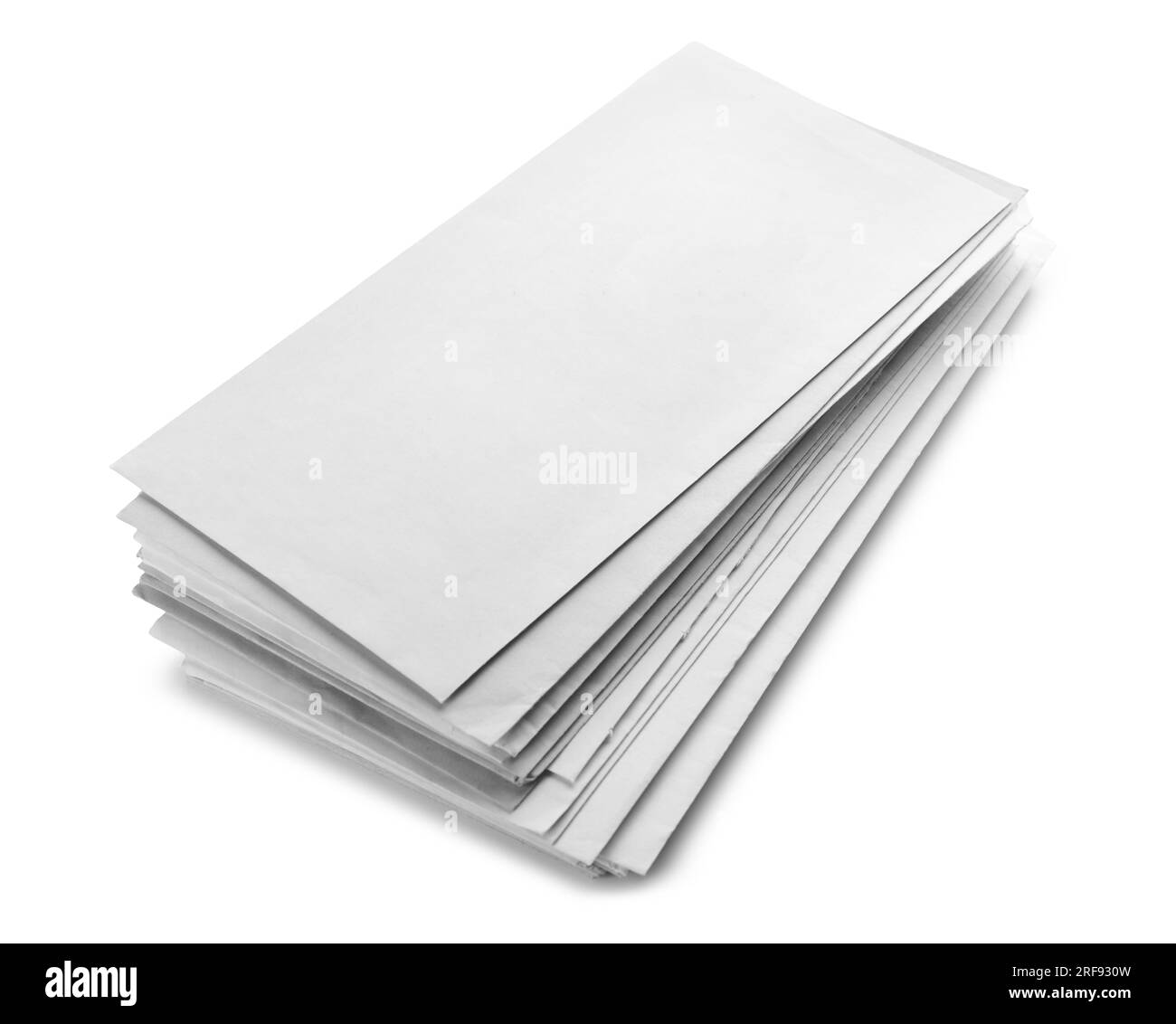 Stack of letters on white background Stock Photo