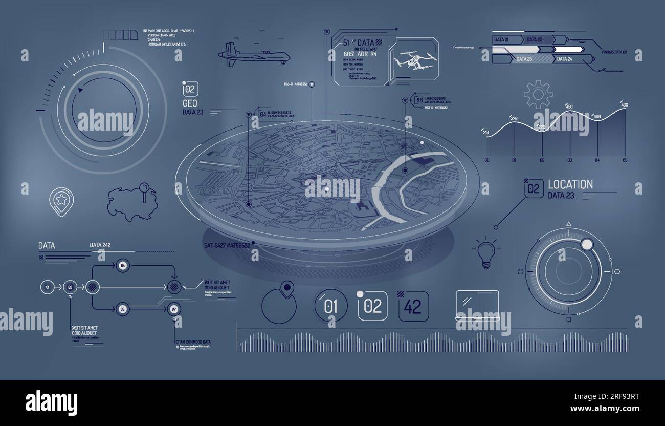 Set of infographic elements about air cargo tracking. Stock Vector