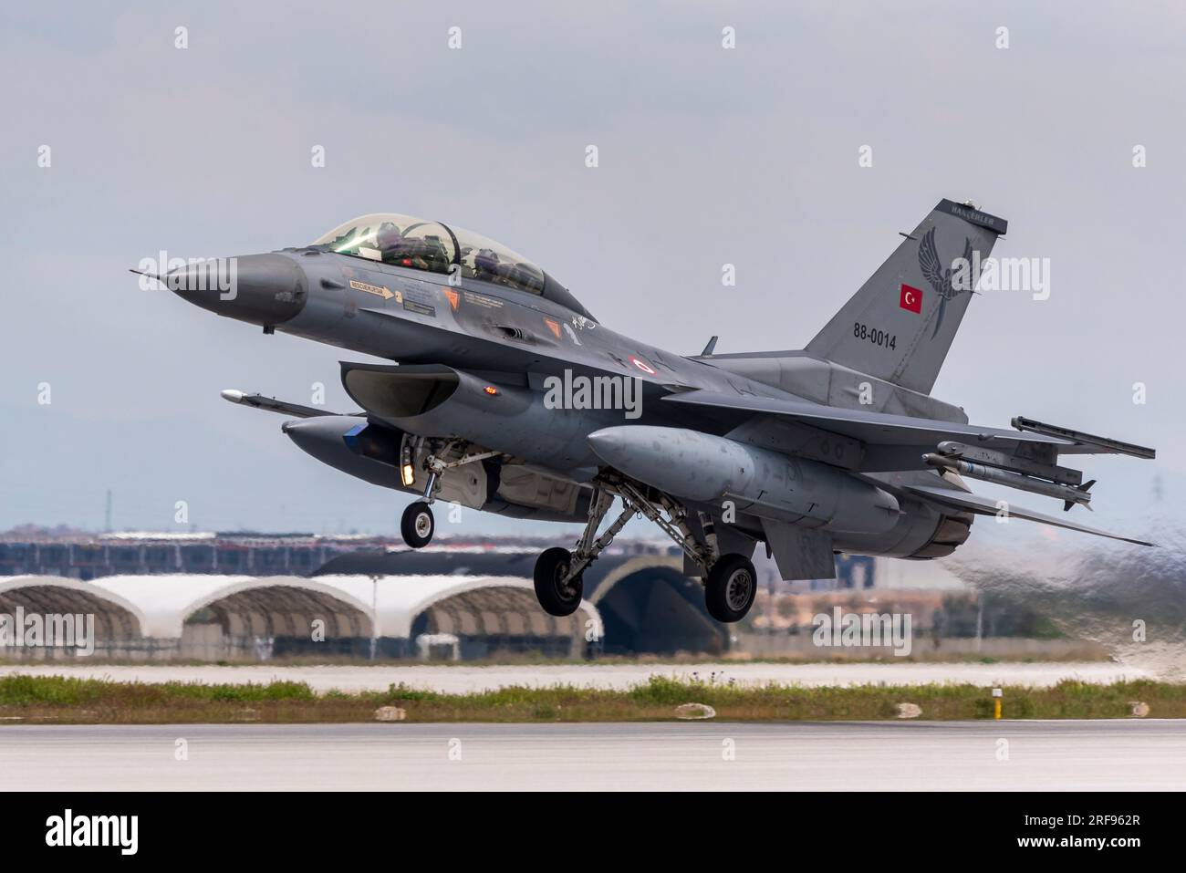 Konya, Turkey - 12.05.2023: Several F-16s from Turkish Air Force and several other allied air forces gather for a military exercise known as Anatolian Stock Photo