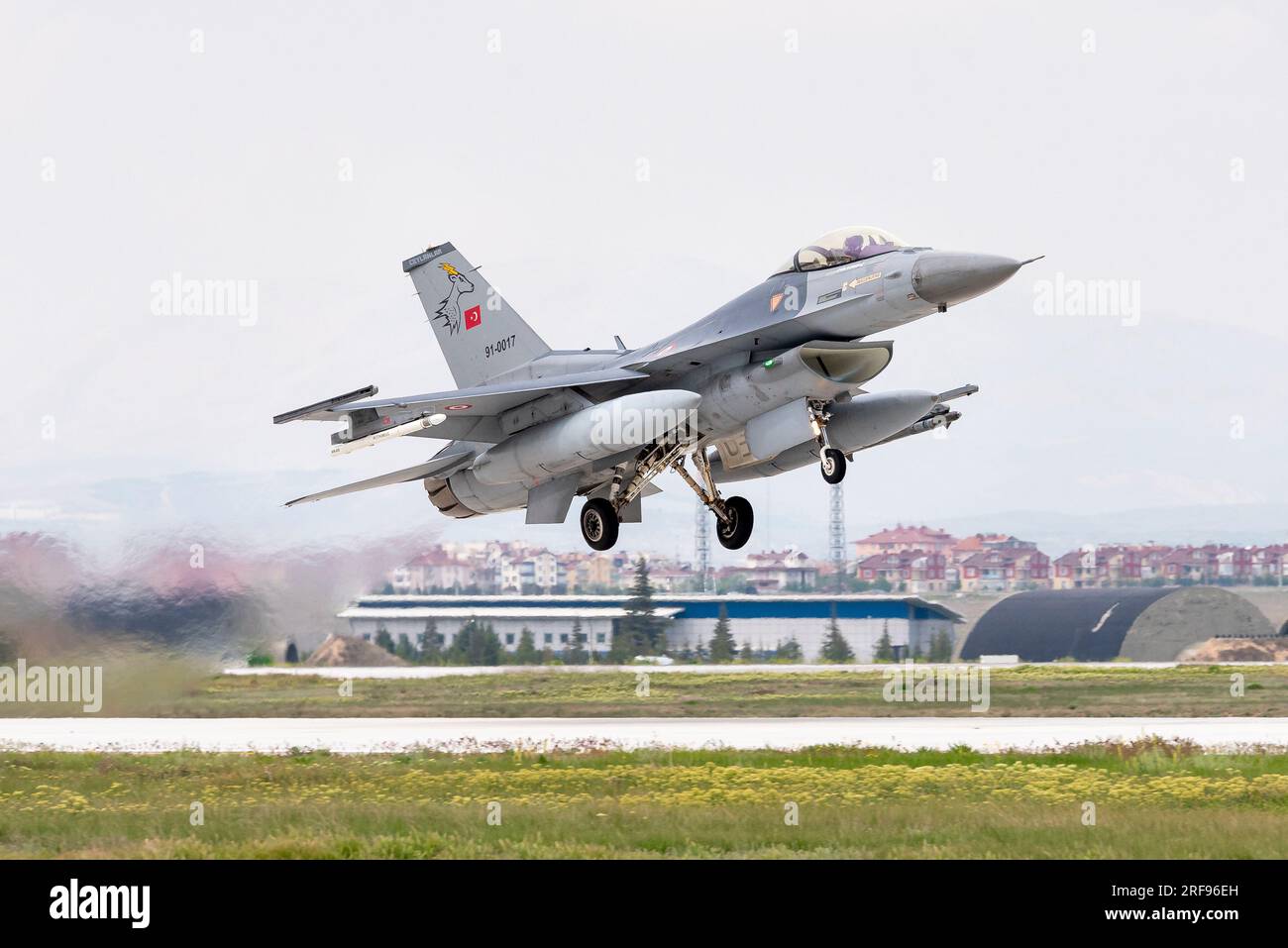 Konya, Turkey - 12.05.2023: Several F-16s from Turkish Air Force and several other allied air forces gather for a military exercise known as Anatolian Stock Photo