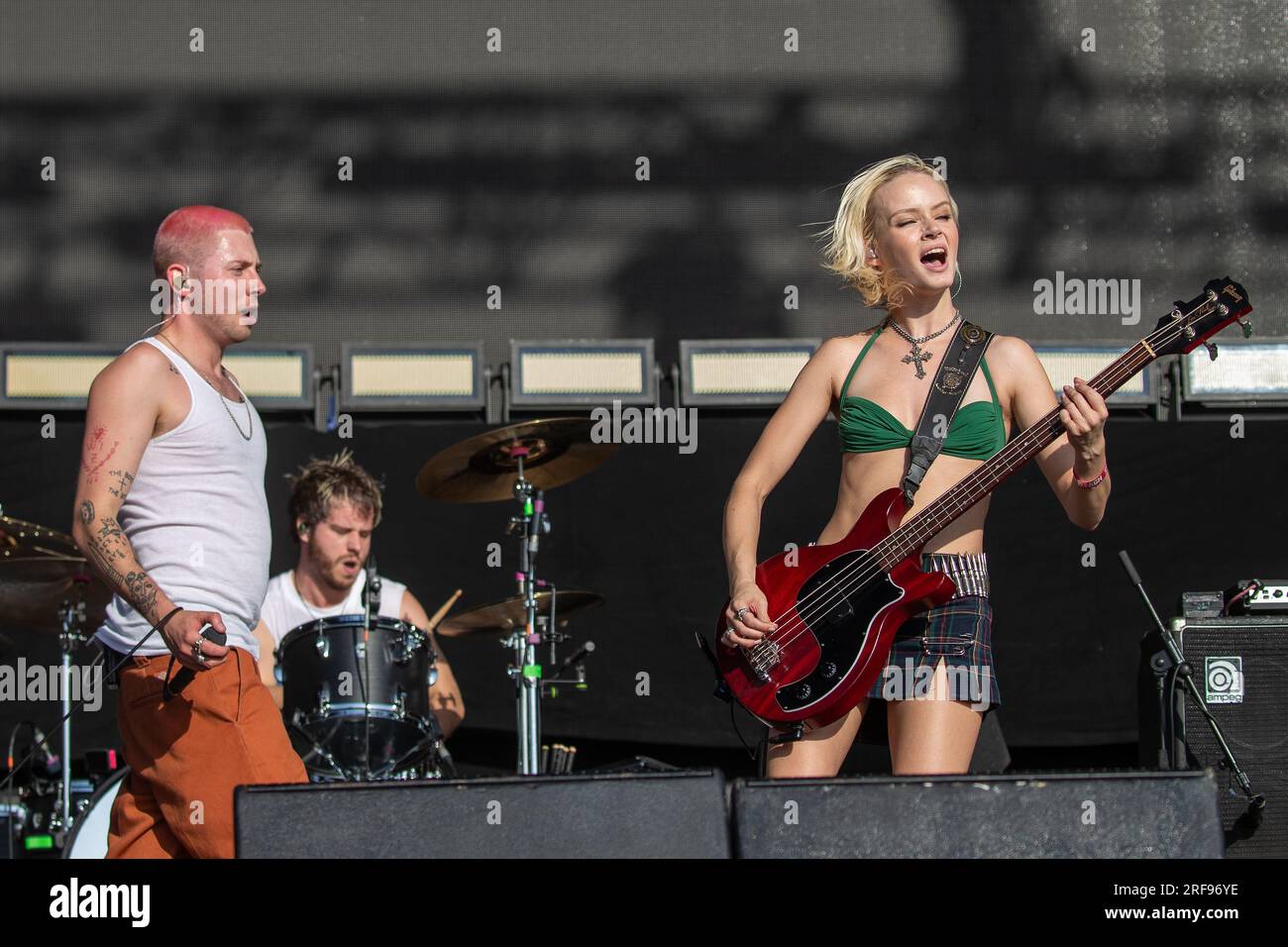 Wargasm Singer Brighton, UK. Saturday 29 July 2023. Milkie Way and Sam Matlock of ...