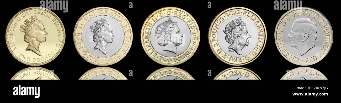£2 coins from the first in 1986 to the present featuring obverse of ...