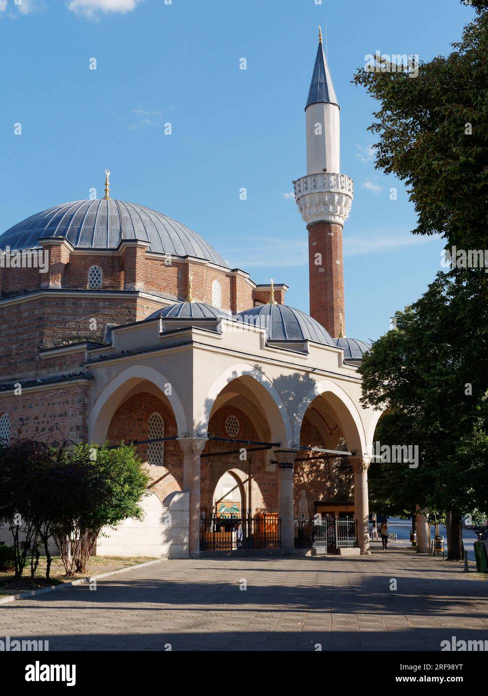 Banya Bashi Mosque (Central Mosque) exterior on a summers day with blue