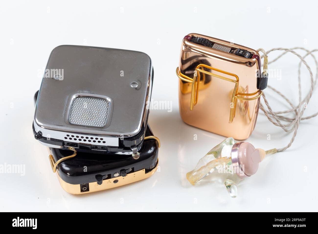 Hearing problems auditory prosthesis collector on white stock photo alamy