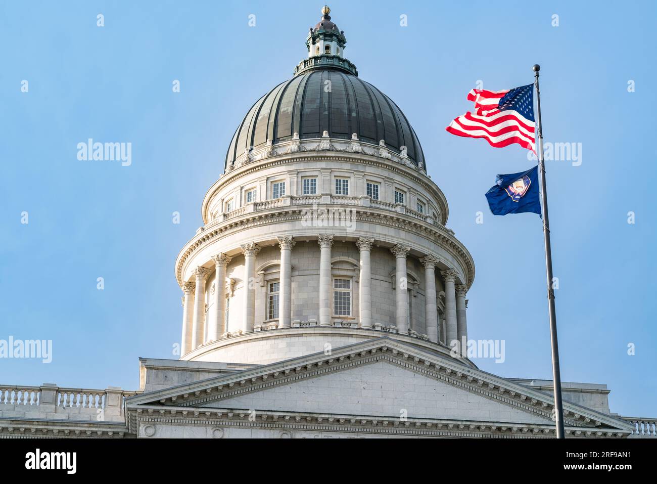 Dome of the Utah State Capitol Building on Capitol Hill in Salt Lake