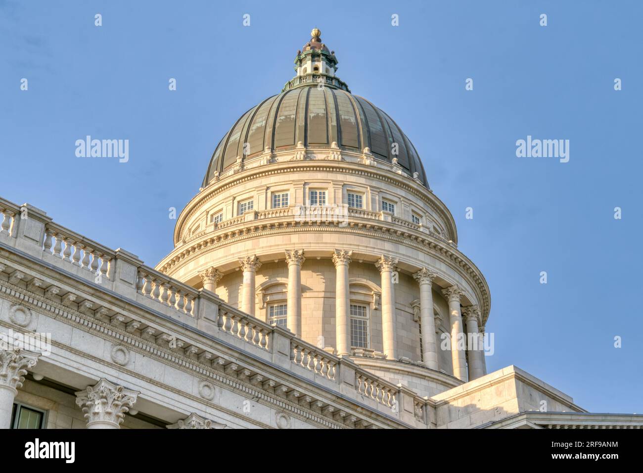 Dome of the Utah State Capitol Building on Capitol Hill in Salt Lake City, Utah Stock Photo