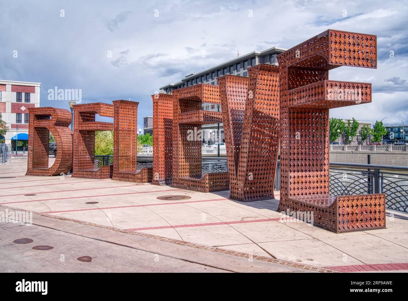 Reno, NV May 24, 2023 Believe Sculpture in the Riverwalk district in