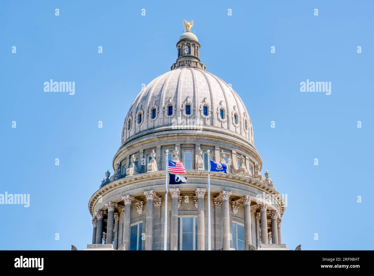Dome of the Idaho State Capitol Building in downtown capital city of Boise, Idaho Stock Photo