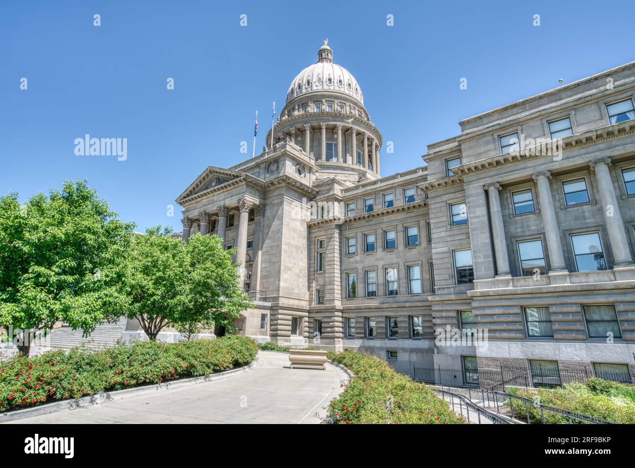 Exterior of the Idaho State Capitol Building in downtown capital city of Boise, Idaho Stock Photo