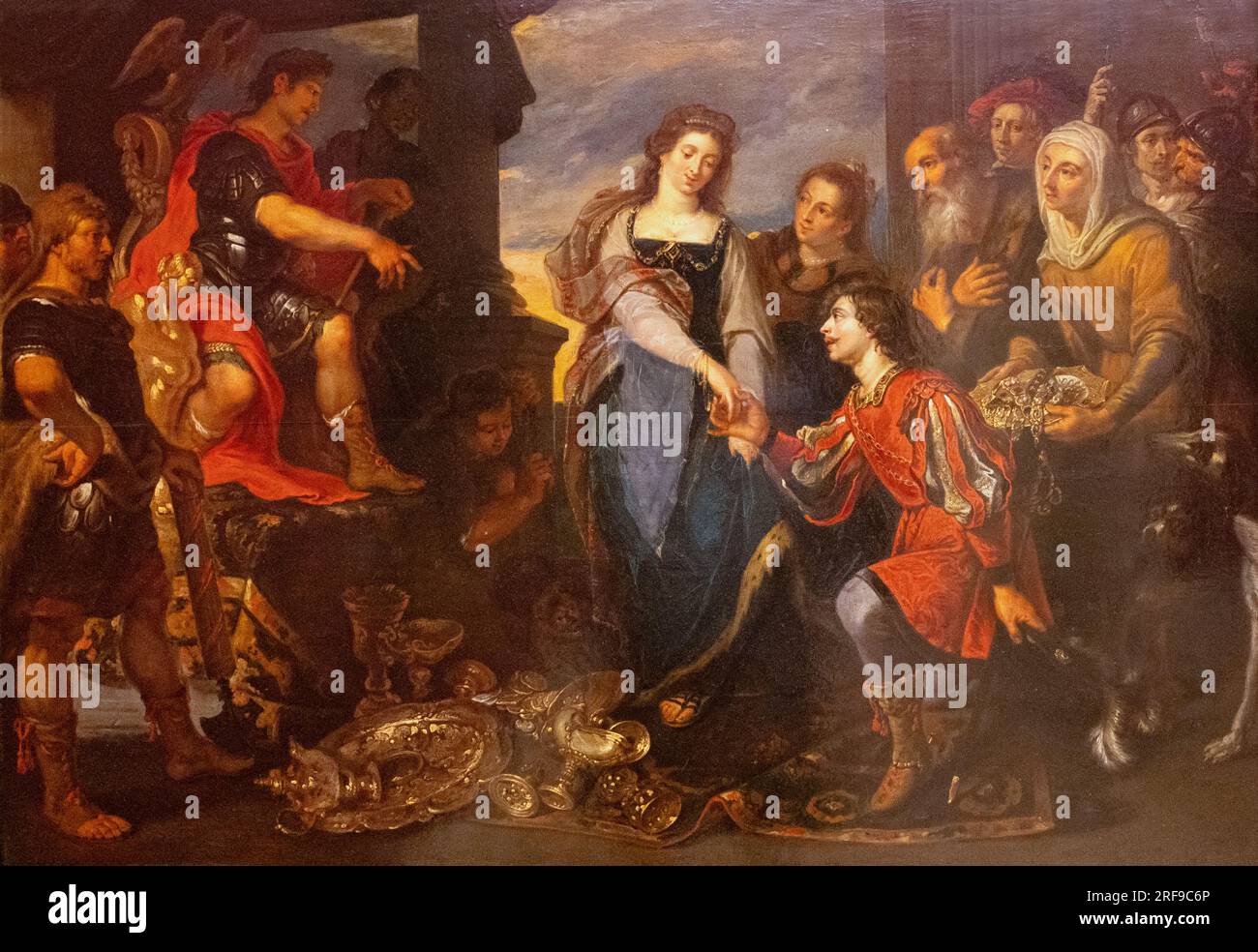 Pieter Van Mol painting; La Generosite de Scipion L'Africain - the generosity of Scipio the African; Flemish painter; 1599-1650; 17th century art. Stock Photo