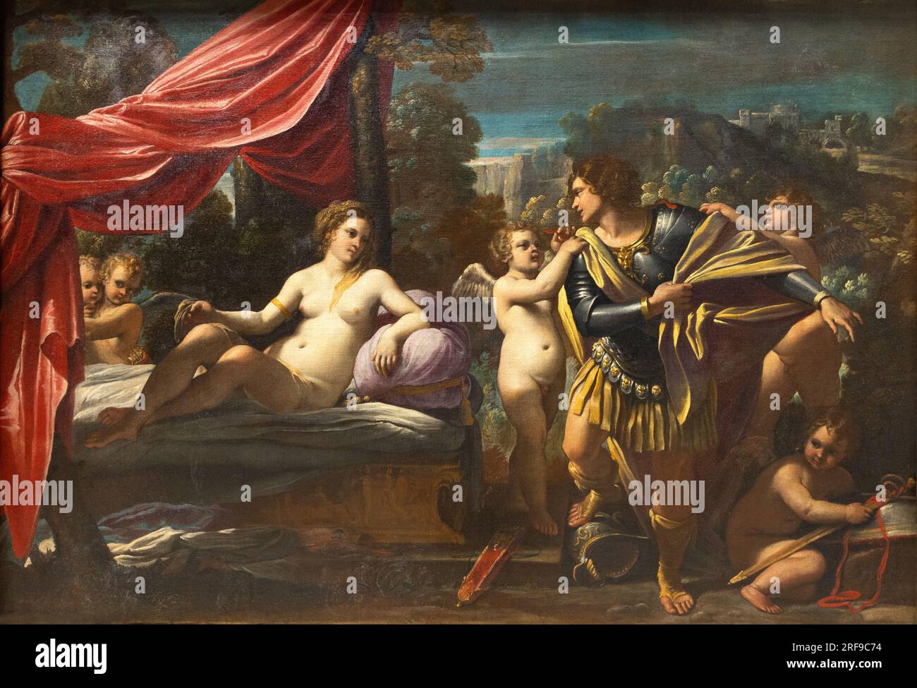 Sisto Badalocchio painting; Mars and Venus; 1620; Italian painter of the Bolognese School; Italy Stock Photo