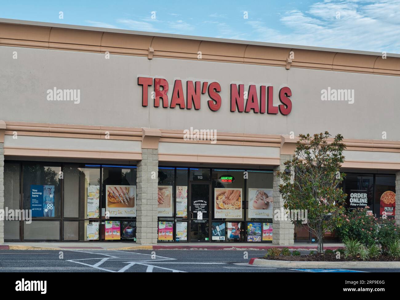 Houston, Texas USA 07042023 Tran's Nails business storefront