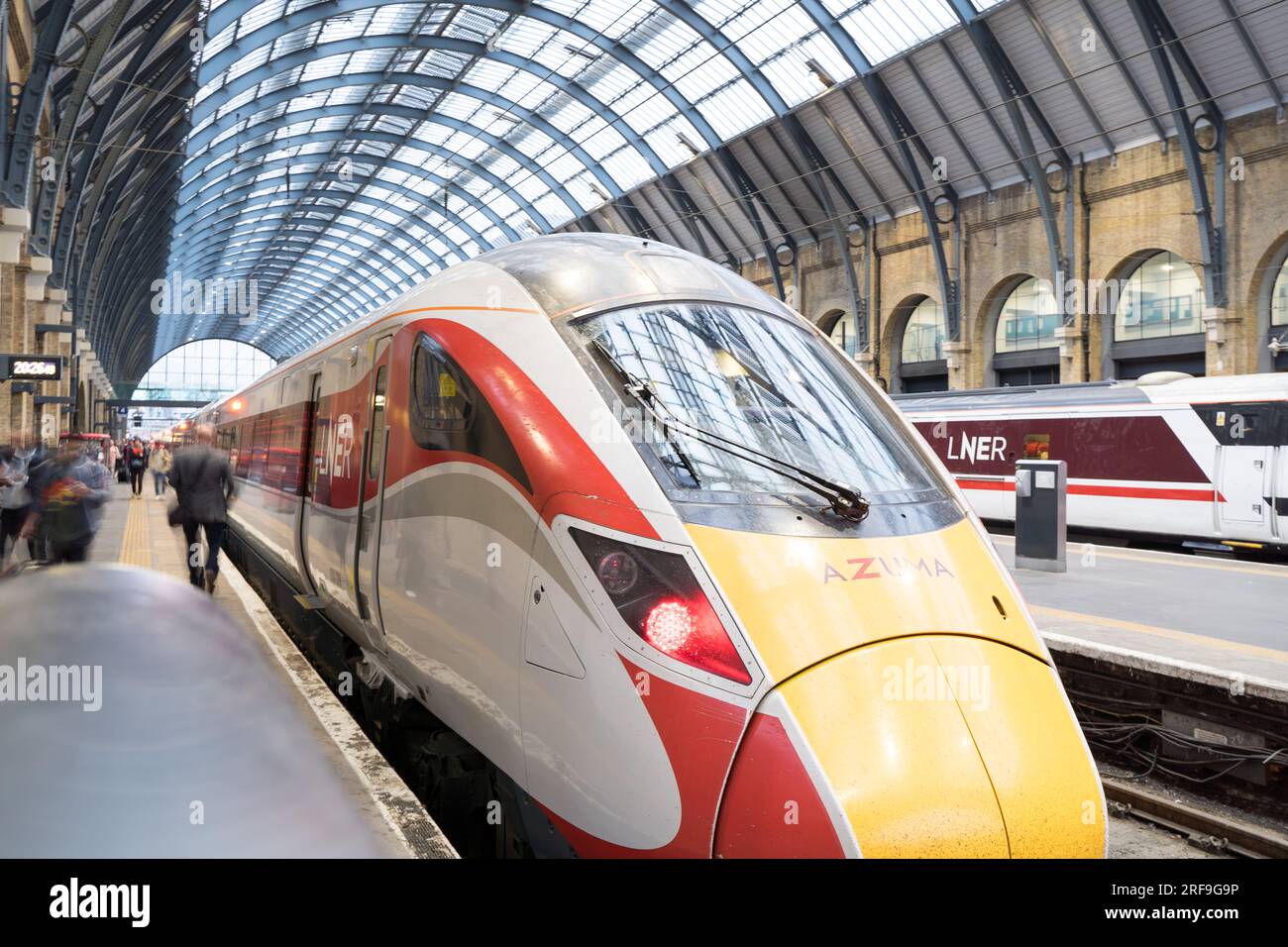 London Kings Cross, UK. 1st August 2023. LNER , London North Eastern Railway , are running normal timetable to/from London Kings Cross terminal when members of the ASLEF union are taking action short of strike from Monday 31 July yo Saturday 5 August 2023 , Credit: glosszoom/Alamy Live News Stock Photo