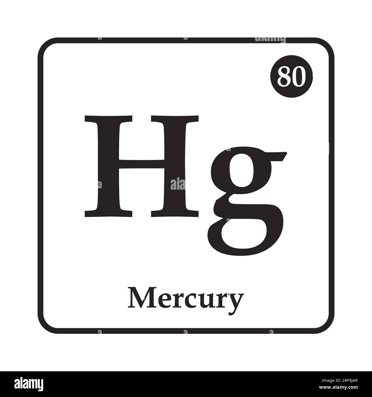 Mercury icon, 80 Hg Mercury vector illustration symbol design Stock Photo