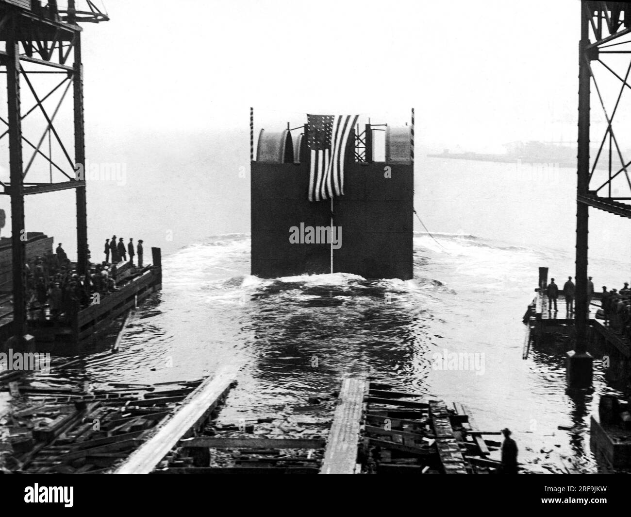New York, New York December 6, 1922 Launching the first steel caisson