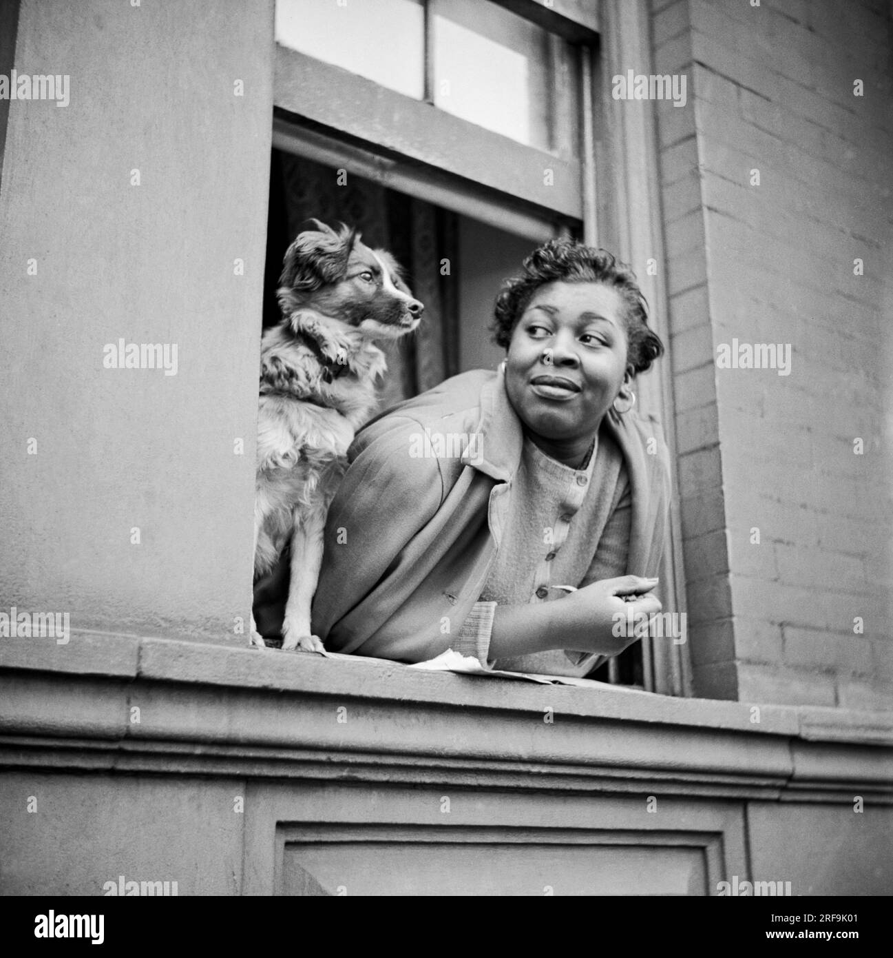 New york new york may 1943 a woman and her dog take in the sights as