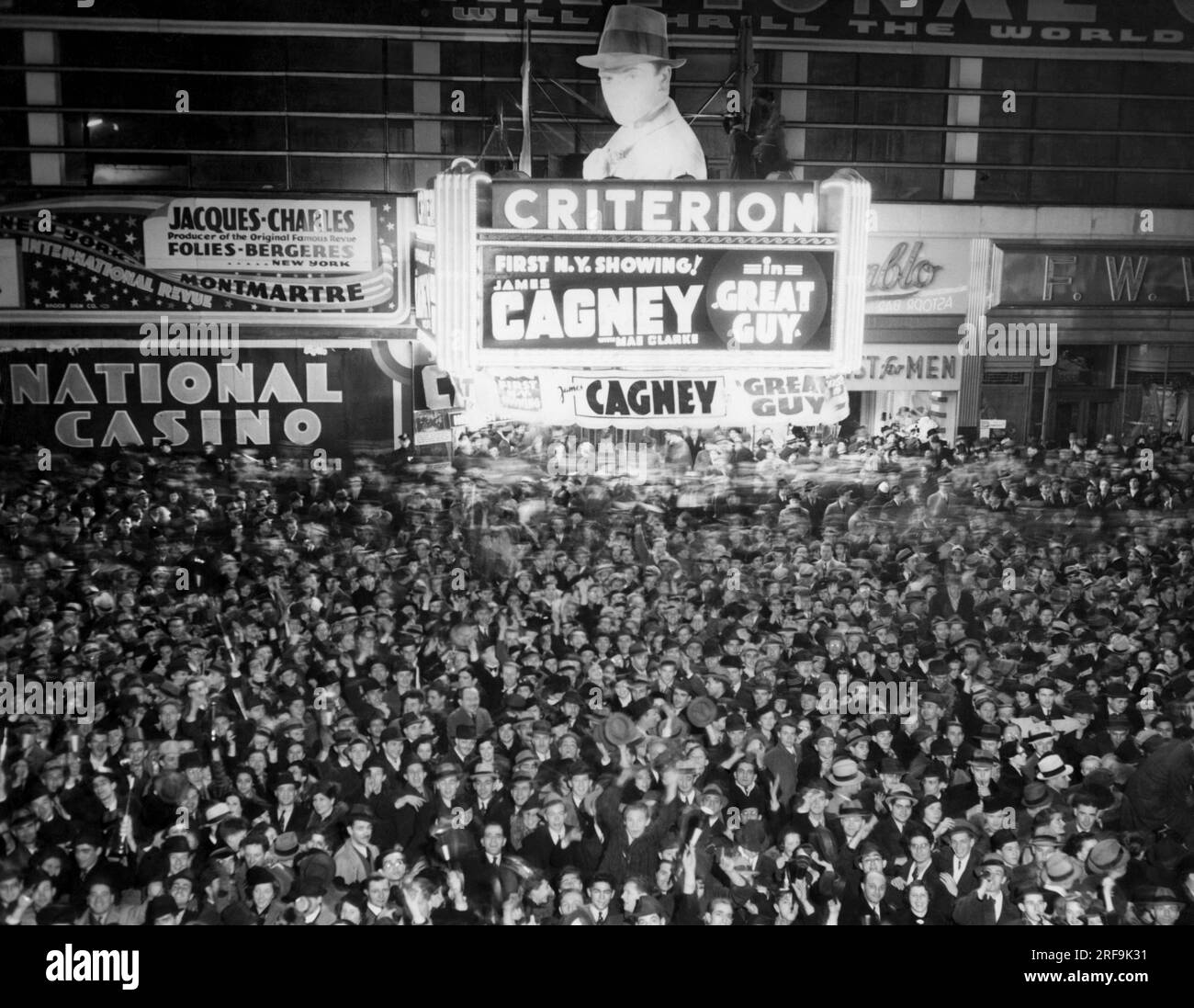 New York, New York November, 1936 Election crowds at Times Square in