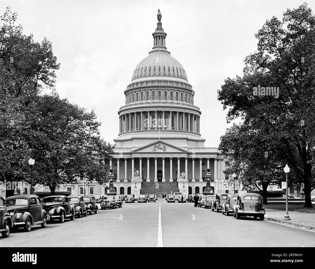 Washington, D.C.:  c. 1940. The Capitol Building in Washington, D.C. Stock Photo