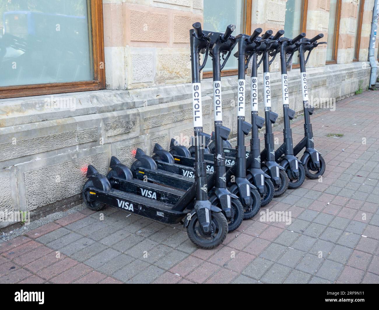 Batumi, Georgia. 07.21.2023 Scooters for rent. resort business. Active ...
