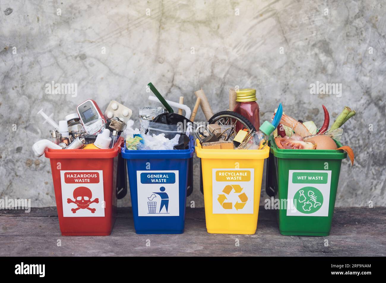 The concept of waste classification for recycling. Collection of waste ...