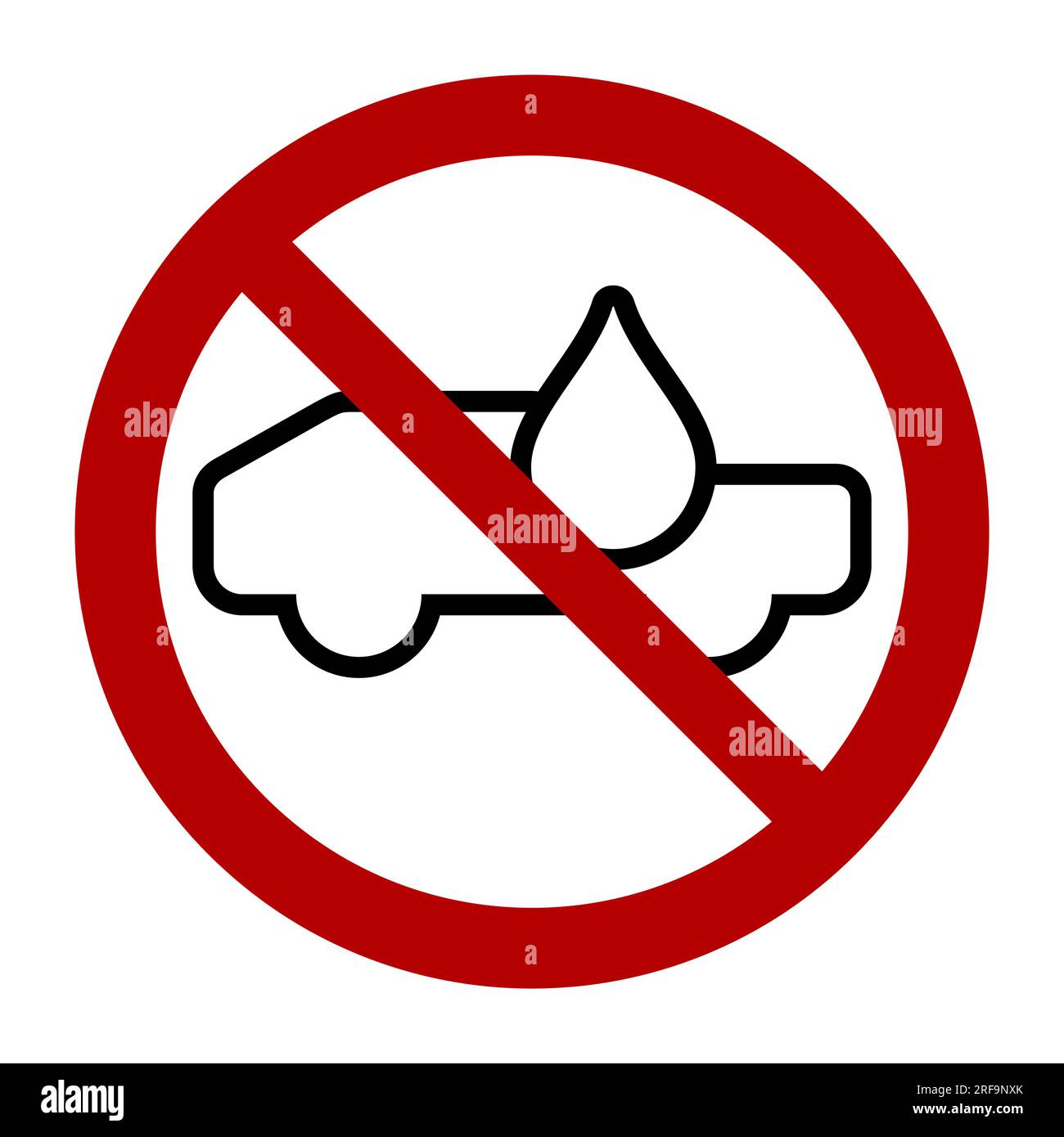 No car wash symbol, prohibition sign, line icon. Flat vector