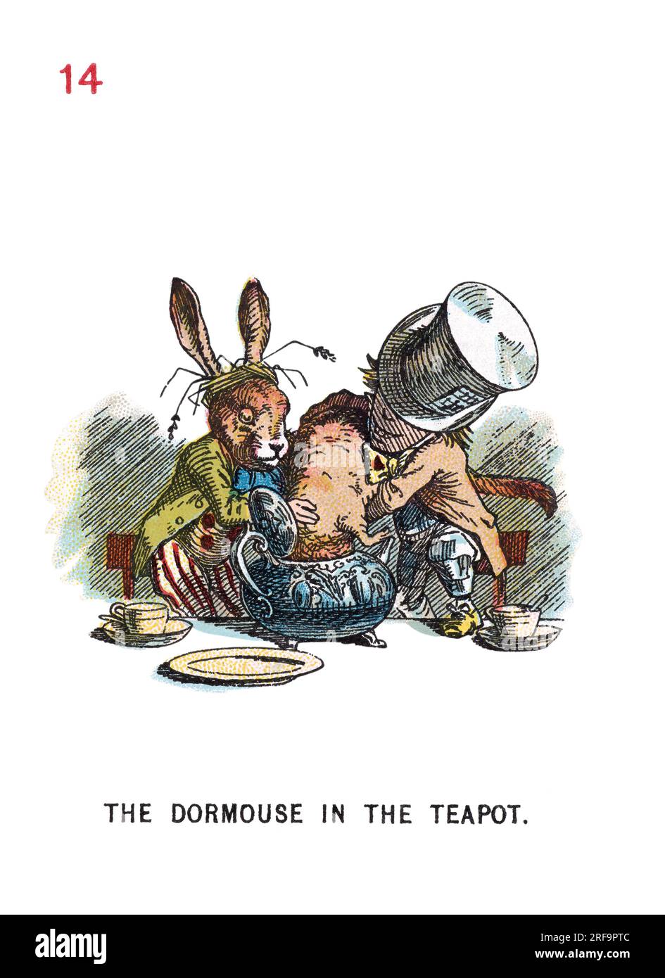 Dormouse and teapot Alice in Wonderland playing cards Stock Photo Alamy