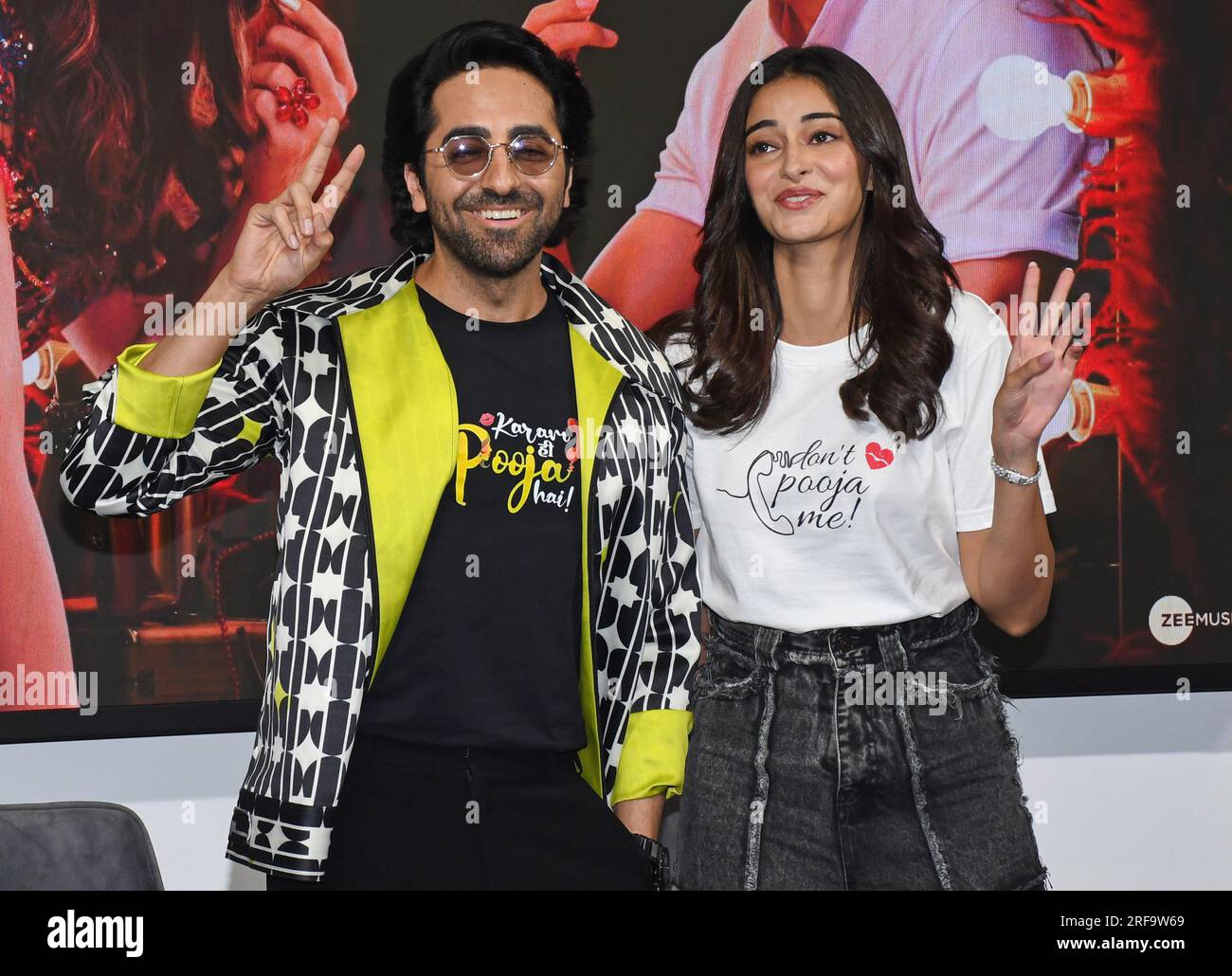 Mumbai, India. 01st Aug, 2023. L-R Bollywood actors Ayushmann Khurrana ...
