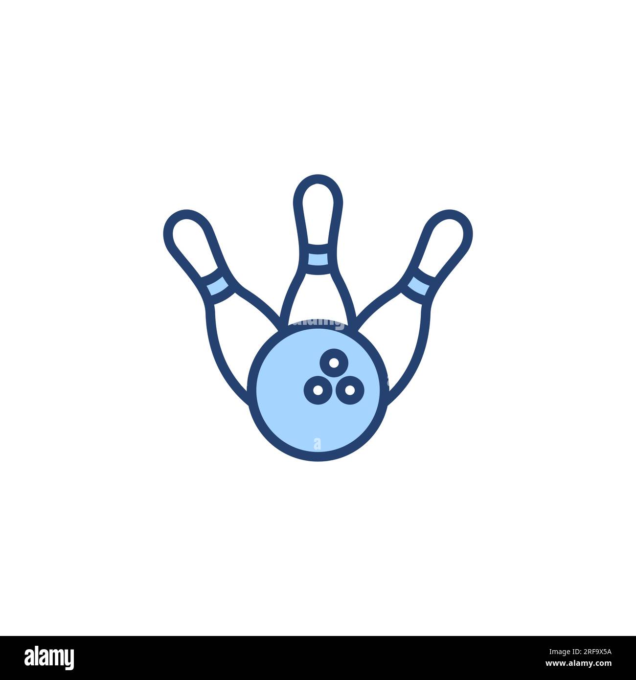 Bowling icon vector. bowling ball and pin sign and symbol Stock Vector