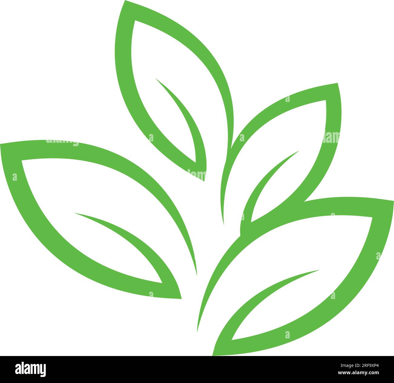 Leaf icon line design template isolated illustration Stock Vector Image ...