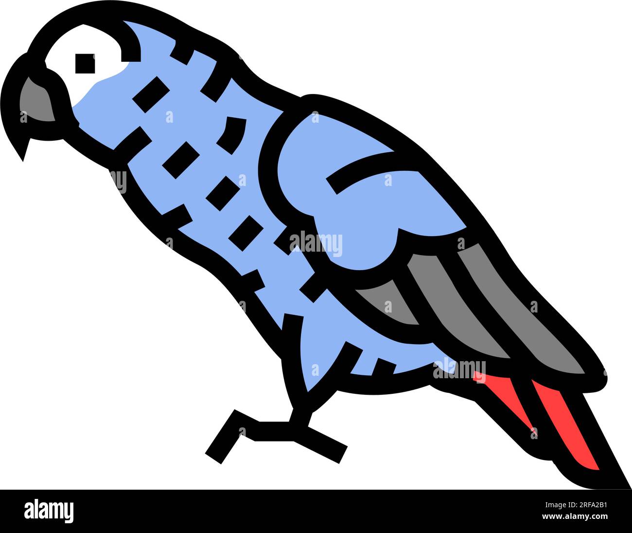 african grey parrot bird color icon vector illustration Stock Vector