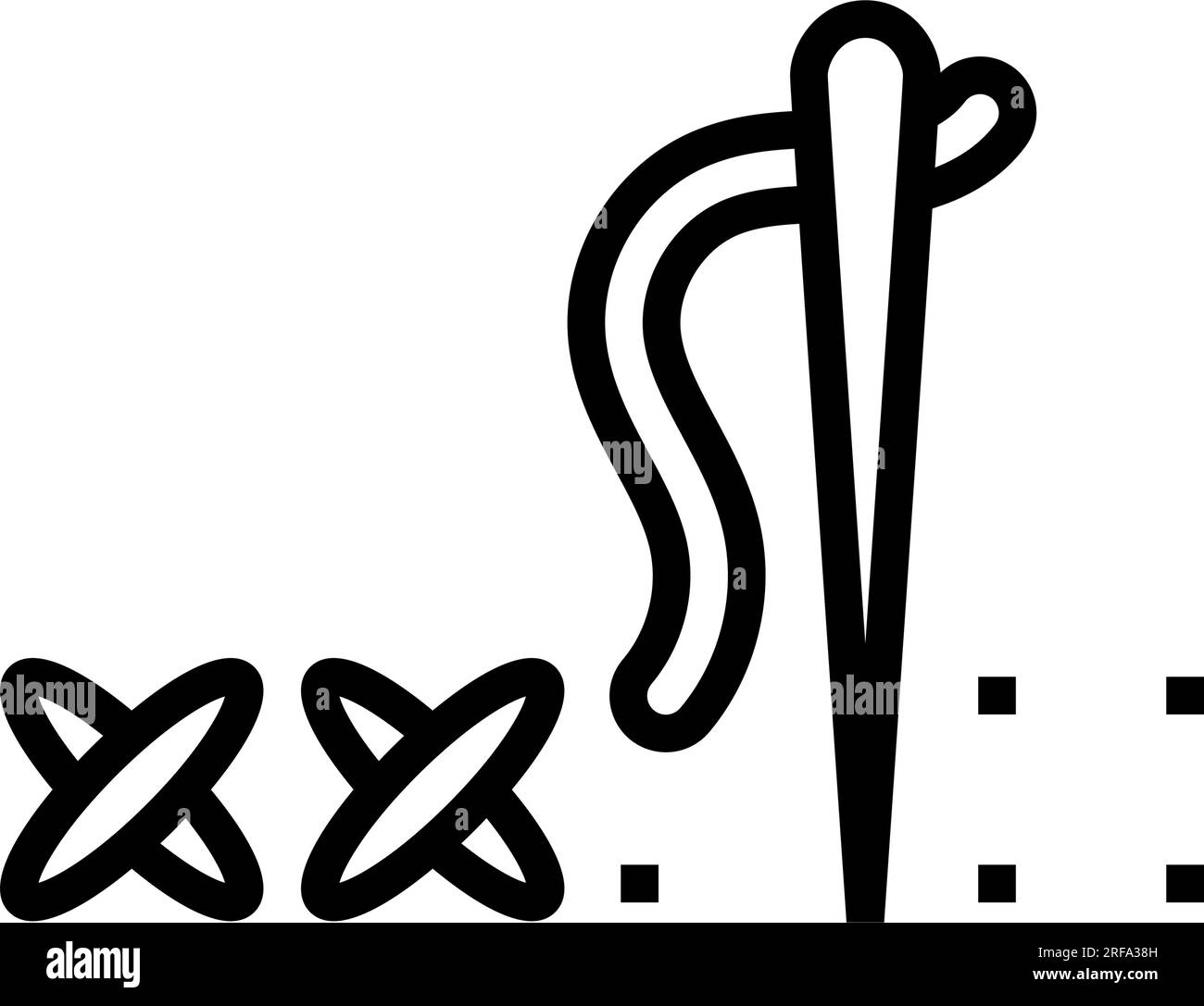 stitch guide embroidery hobby line icon vector illustration Stock ...