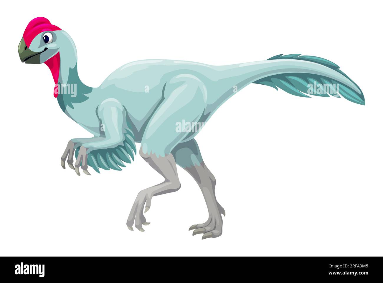 Elmisaurus dinosaur cartoon character. Prehistoric lizard, extinct ...