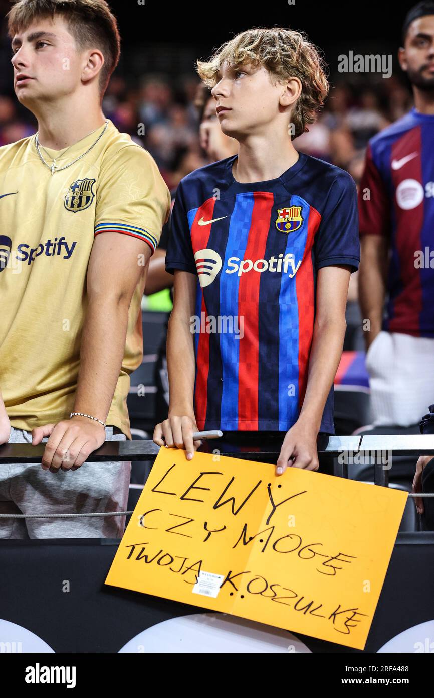 August 1, 2023: A FC Barcelona fan showing support for their team prior