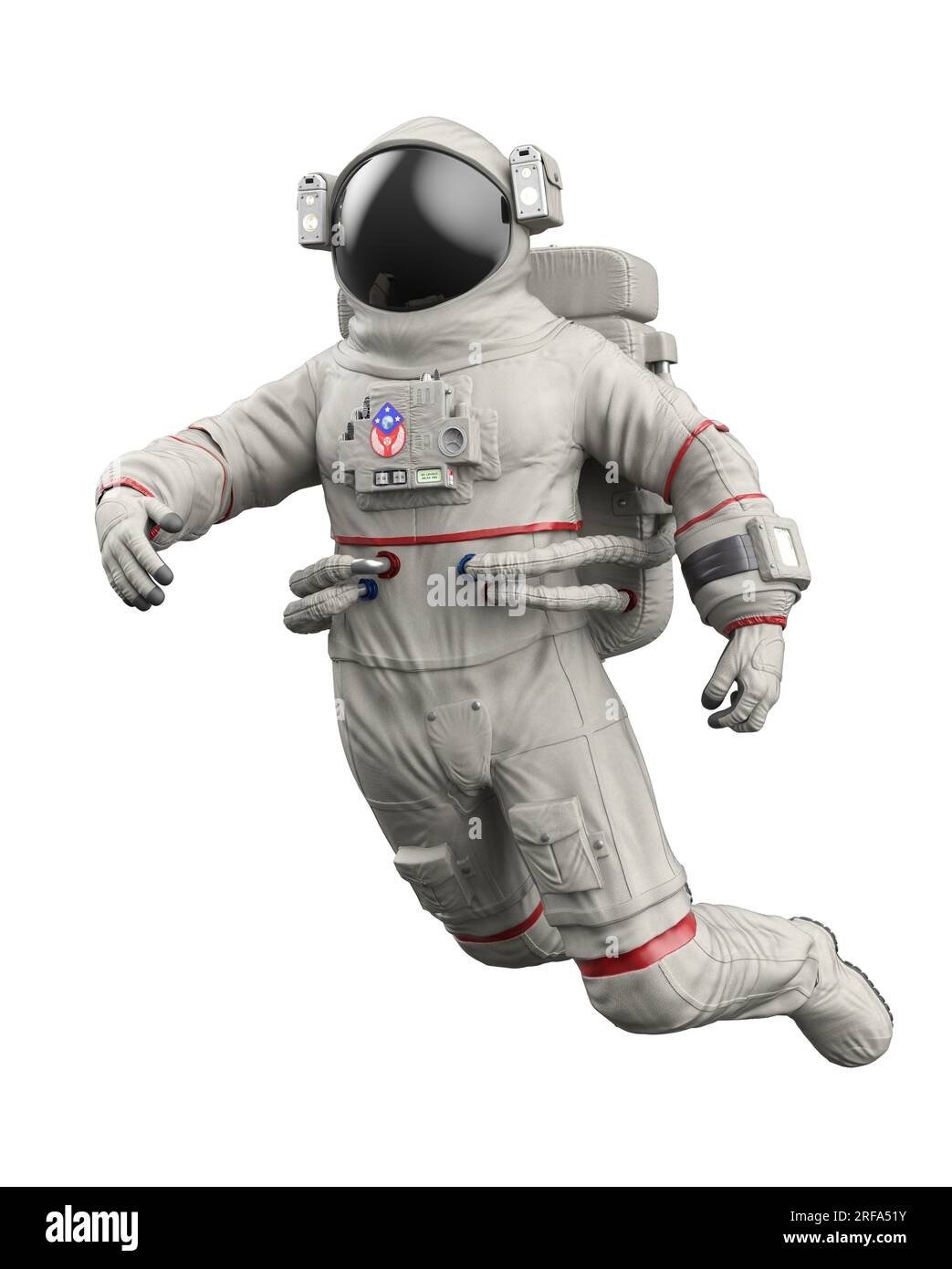 Abstract man in gray astronaut or spaceman suit, 3D Illustration. Stock Photo