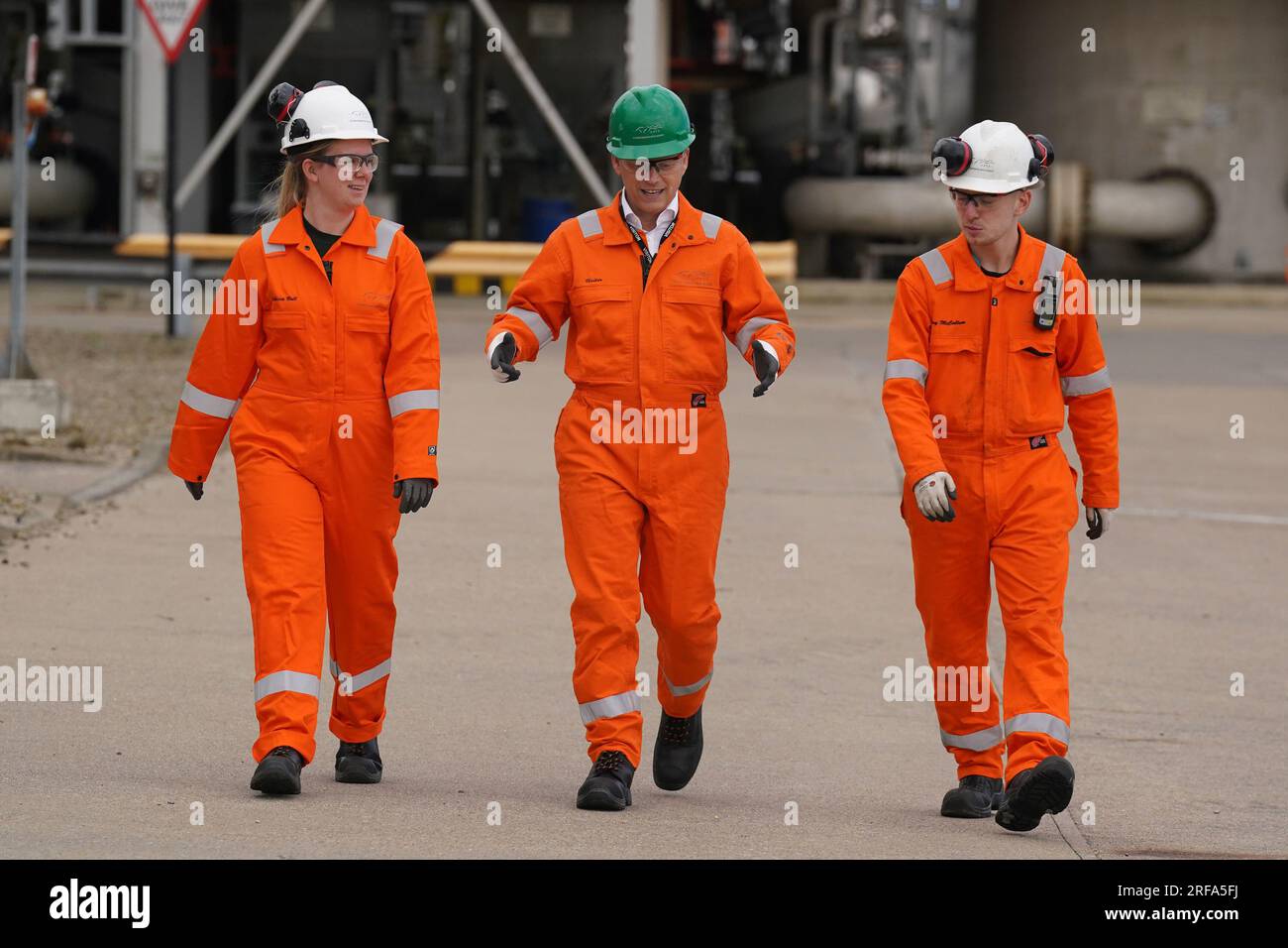 Secretary of State for Energy Security and Net Zero Grant Shapps during a visit to Teesside's Transmission System Gas Terminal in Middlesbrough. Picture date: Tuesday August 1, 2023. Stock Photo