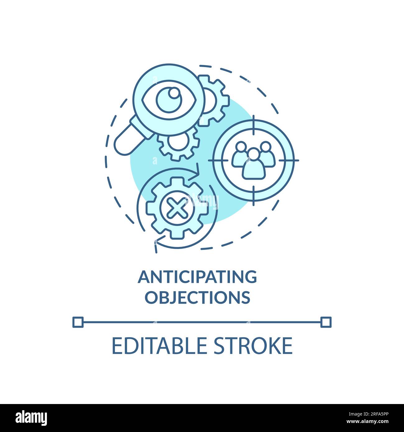 Anticipating objections soft blue concept icon Stock Vector Image & Art