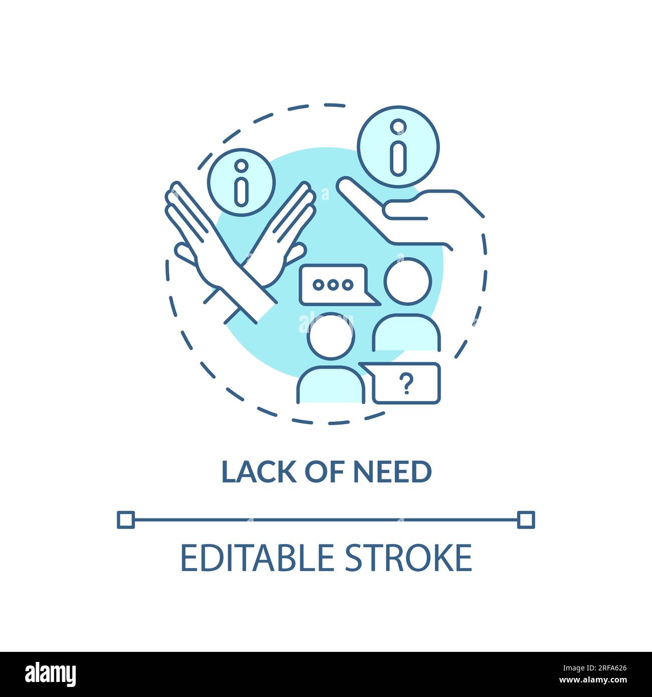 Lack of need soft blue concept icon Stock Vector